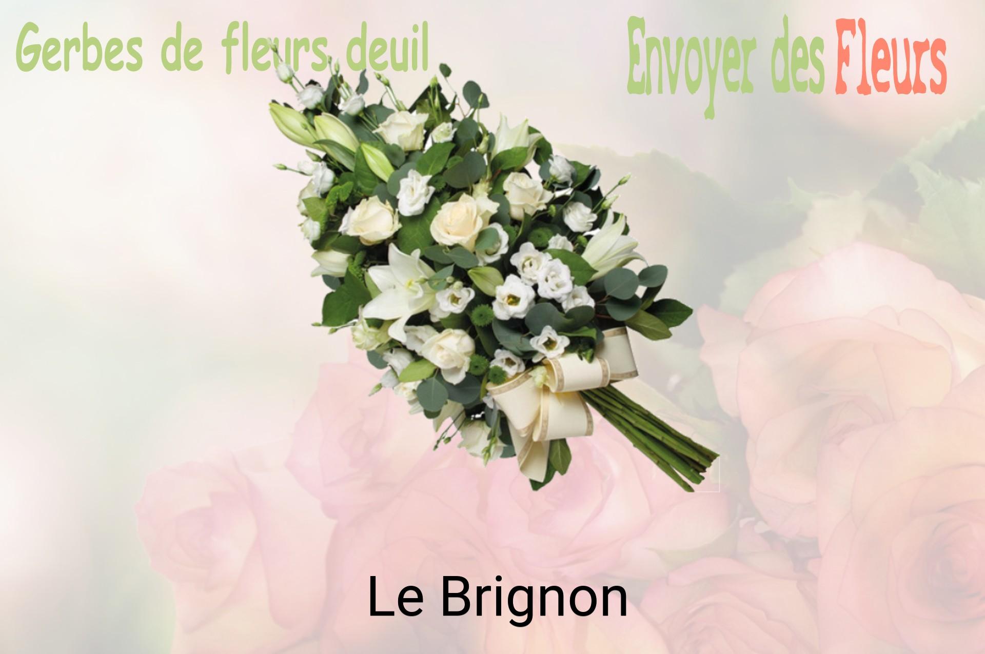 Gerbe de fleurs de deuil livrée à Le Brignon